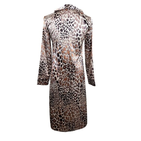 L'Academie Satin Robe XS Animal Print Pockets Kimono *Missing Belt Mobwife - Picture 3 of 11